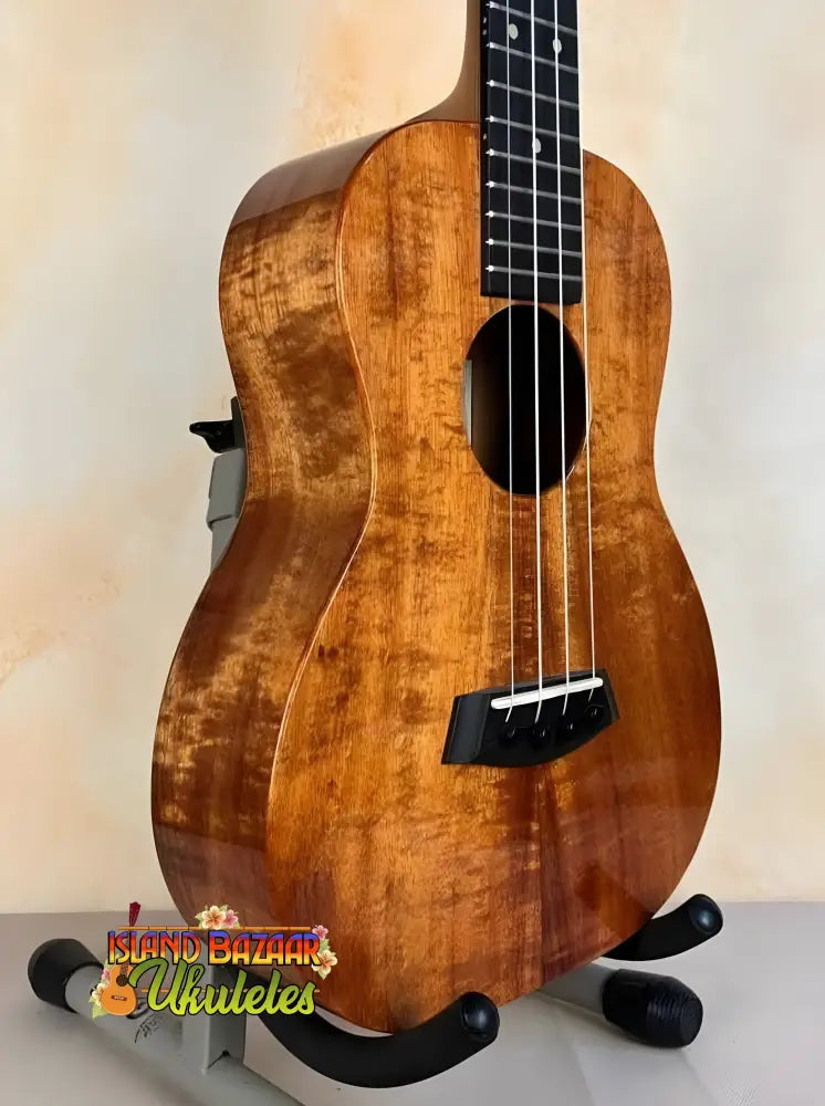 Beautiful Kanile’a Hawaiian Premium Tenor Ukulele with Curly Koa grain pattern