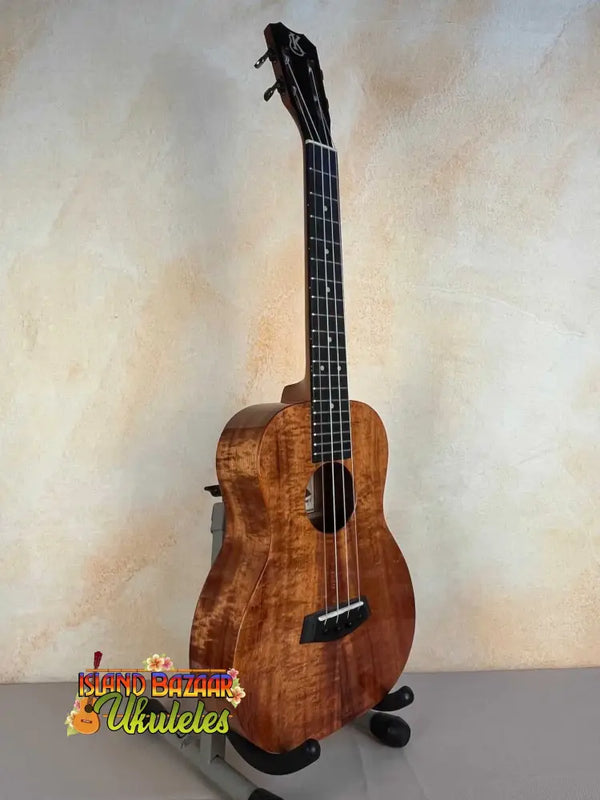 Beautiful Kanile’a Hawaiian Premium Tenor Ukulele in curly koa with dark fretboard