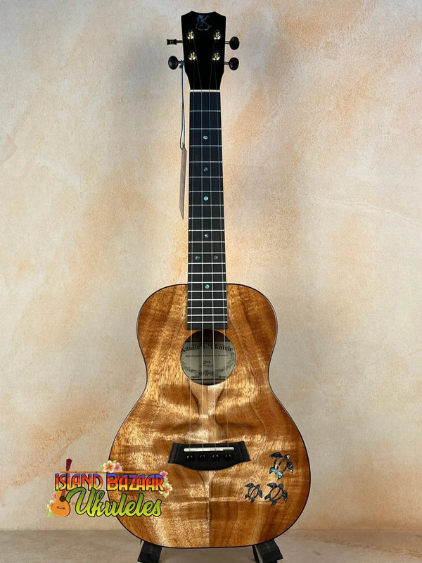 Beautiful Kanileʻa Honus Tenor Ukulele showcasing exquisite koa wood grain