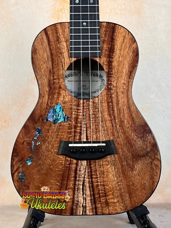 Beautiful Kanile’a ISL-T Hawaiian Islands Tenor Ukulele in Premium Koa Wood with Turquoise Inlay