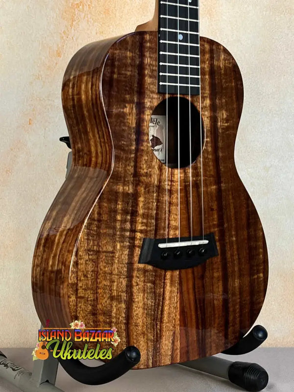 Beautiful Koa Wood Kanile’a K-1 Deluxe Tenor Ukulele with rich grain patterns