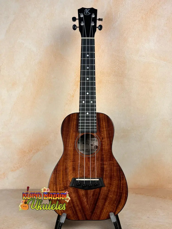 Beautiful Kanilea K-2 Deluxe Concert Ukulele with Hawaiian Koa body and dark grain patterns