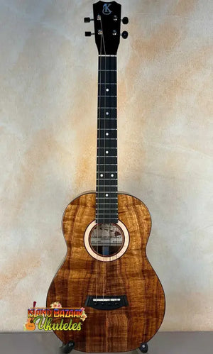 Beautiful Kanile’a K-3 Baritone Ukulele with Curly Koa body and Maple Rosette