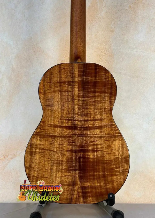 Kanile’a K-3 Baritone Ukulele with Curly Koa Body and Maple Rosette detail