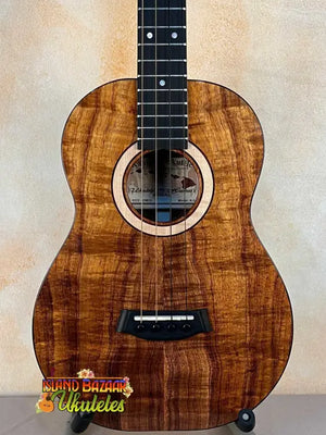 Beautiful Kanile’a K-3 Baritone Ukulele with Curly Koa Body and Maple Rosette