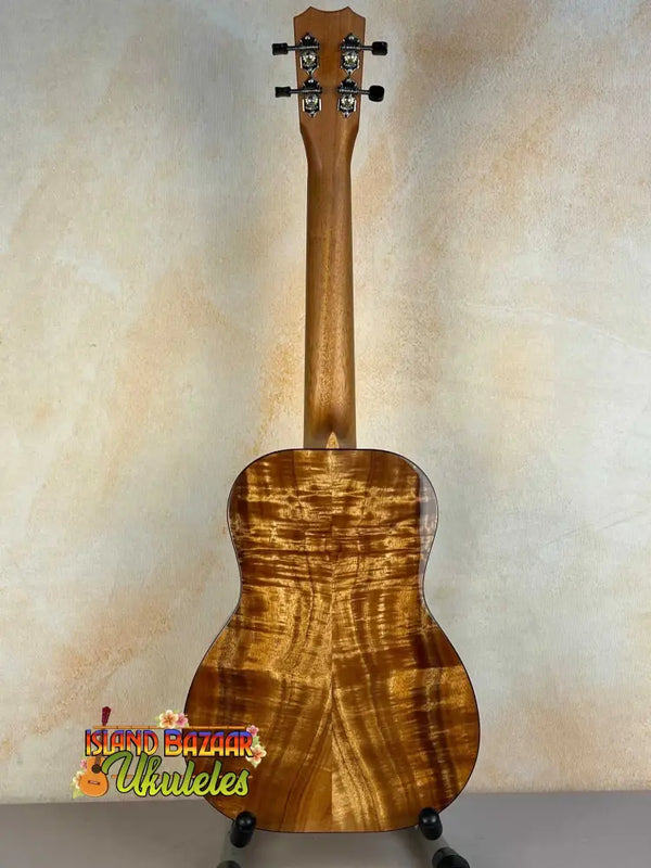 Wooden Kanile’a K-3 Tenor Ukulele featuring premium Hawaiian Koa wood grain patterns