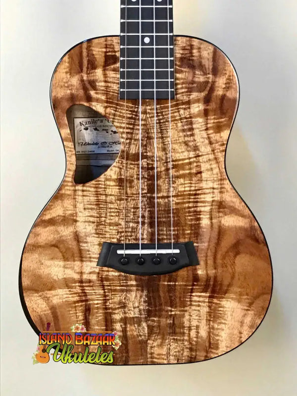 Beautiful Kanilea K-3T Tenor Ukulele with deluxe koa wood and D-shaped sound hole