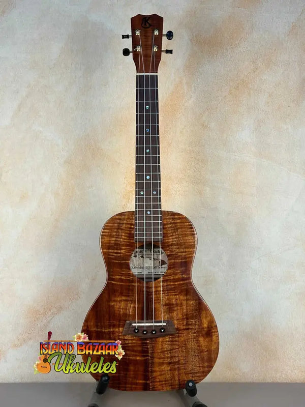 Beautiful Kanile’a K1 Tenor Ukulele with glossy Hawaiian Curly Premium Koa wood