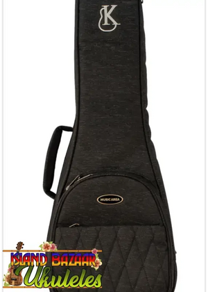 Black soft ukulele case with handle and zipper pockets for Kanileʻa KPA-C Master concert ukulele