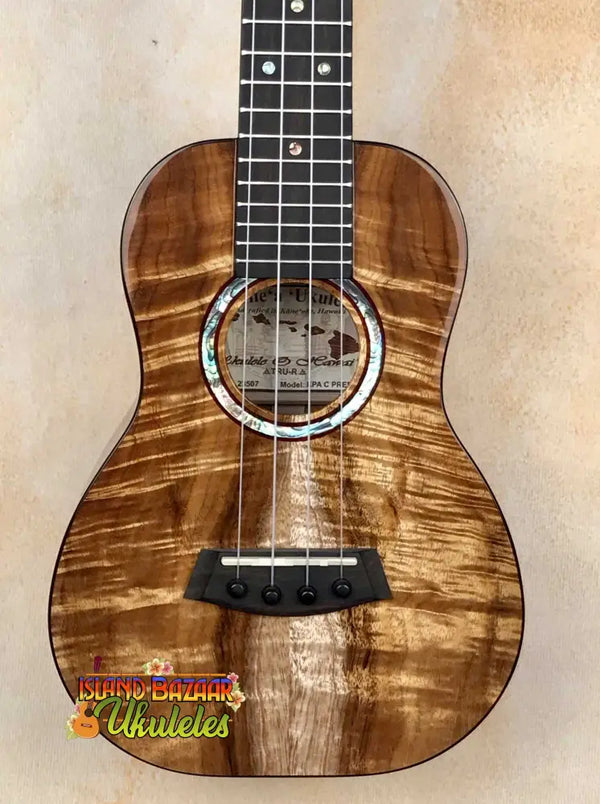 Beautiful Koa wood Kanilea KPA-C PREM Concert Ukulele with glossy finish and rosette