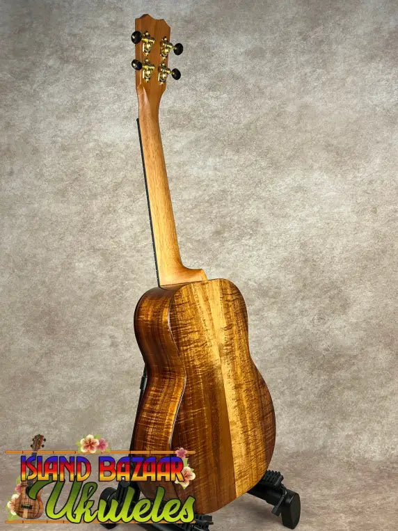 Koa wood KPA Pro Tenor Ukulele with glossy finish and gold tuning pegs