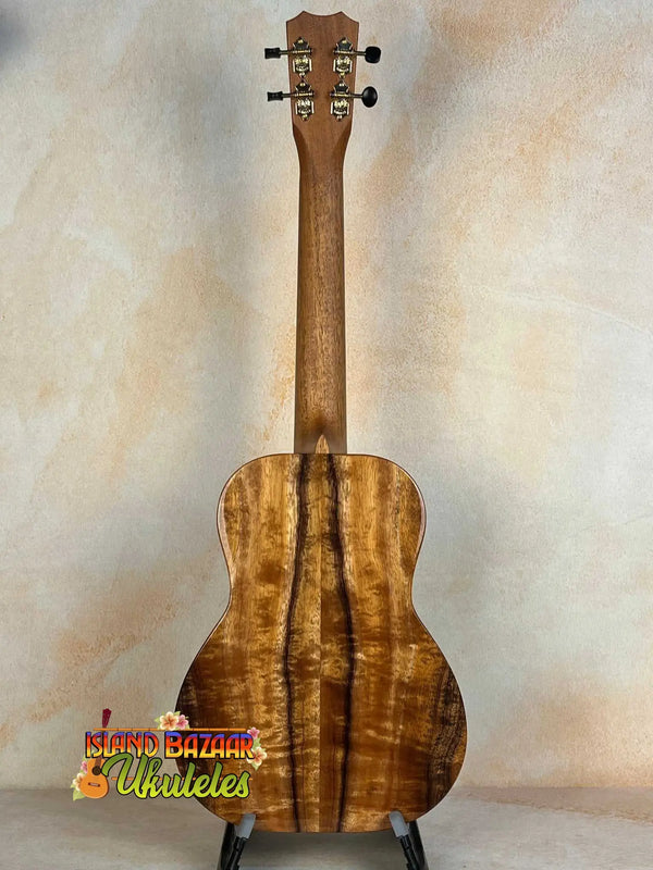 Wooden acoustic Kanilea KPA-T Tenor Ukulele showcasing beautiful striped Hawaiian Koa wood