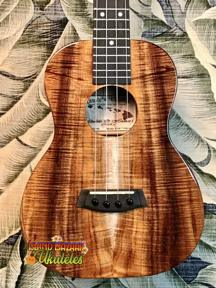 Beautiful Koa wood Kanile’a KSR Premium Tenor Ukulele showcasing superior resonance