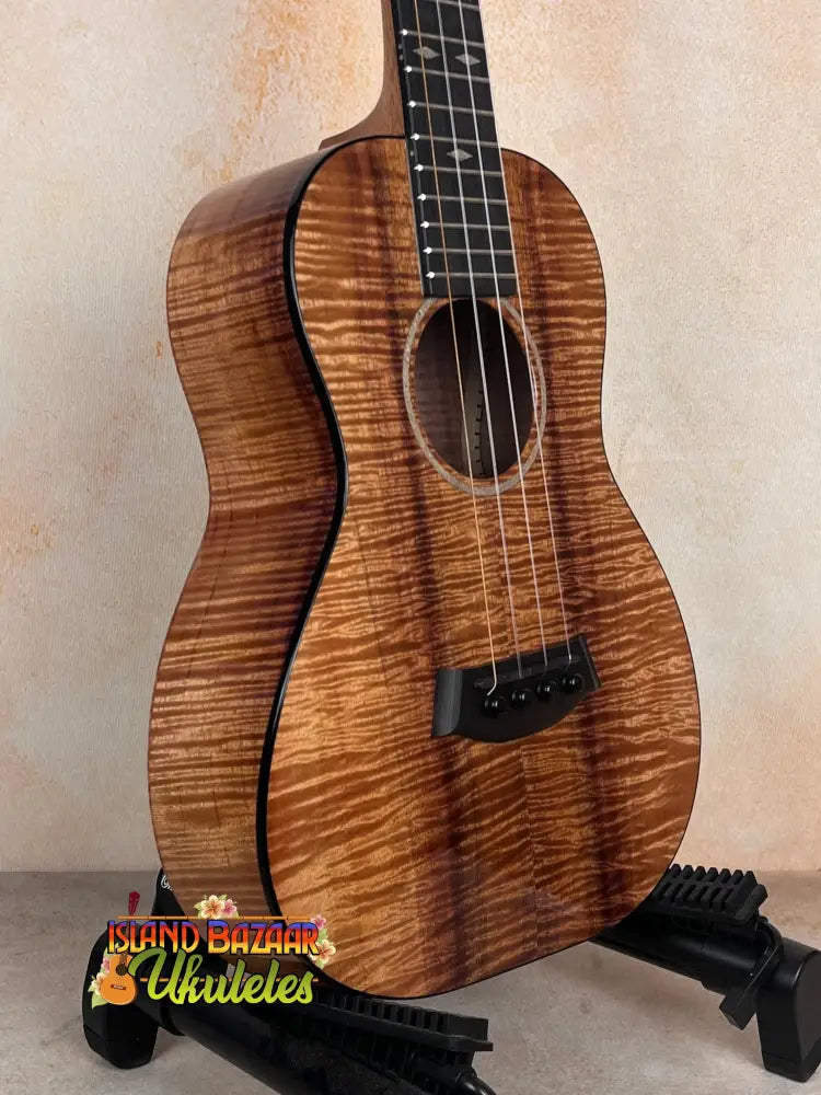 Beautiful Kanile’a KTR-T Master-Grade Koa Tenor Ukulele with tiger stripe grain pattern