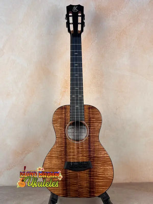 Beautiful Kanile’a KTR-T Master-Grade Koa Tenor Ukulele showcasing figured koa wood