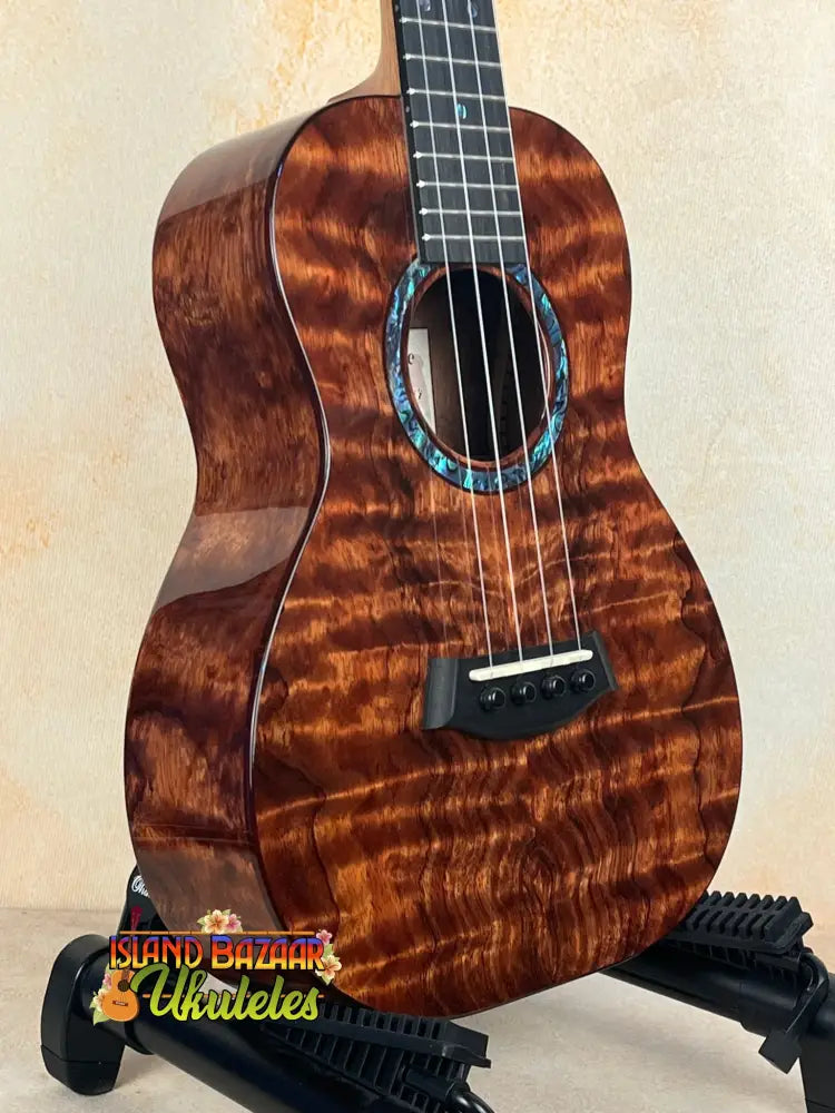 Beautiful Kanile’a KPA-T Master Koa Tenor Ukulele with figured koa wood and rosette