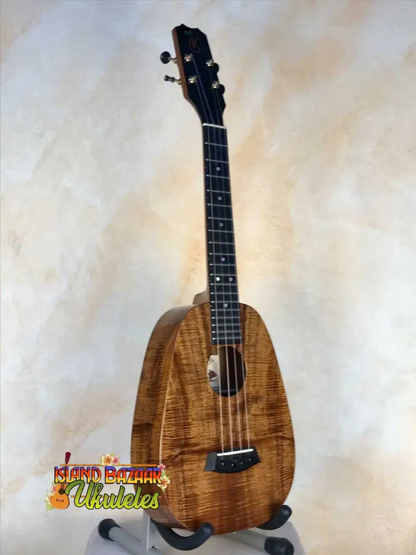 Pineapple-shaped ukulele with Hawaiian Curly Koa body from Kanile’a Pineapple Tenor