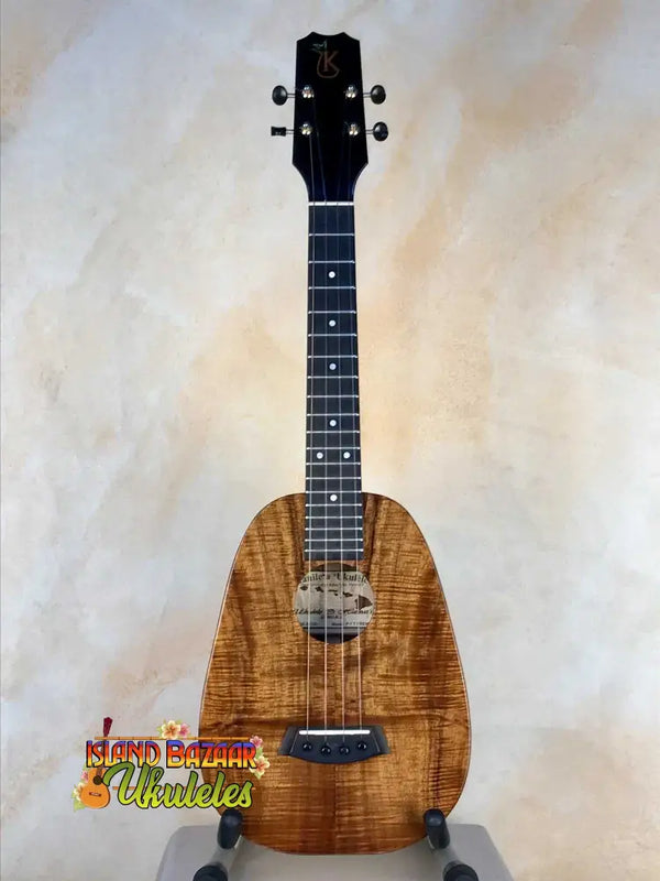 Kanile’a Pineapple Tenor Ukulele in Hawaiian Curly Koa Wood with black fretboard