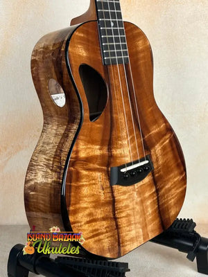Beautiful Kanile’a Super Tenor D-Hole Premium Koa Ukulele with glossy finish and grain