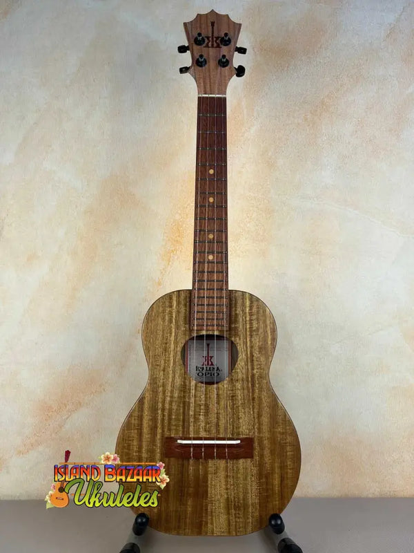 Wooden ukulele with natural grain, KoAloha KTO-10 Opio Tenor and dark fretboard