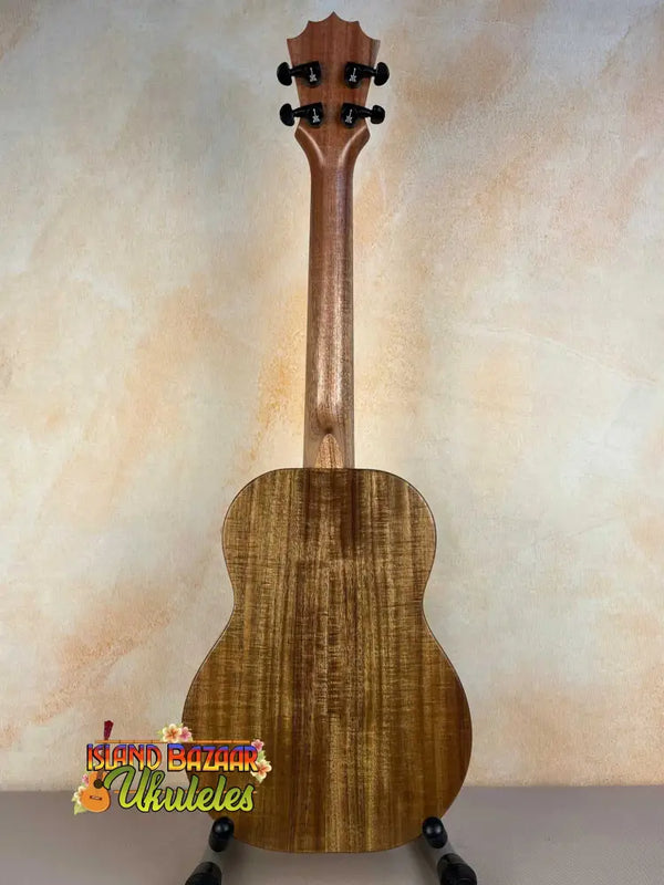 Wooden ukulele with dark tuning pegs and natural grain for KoAloha KTO-10 Opio Tenor