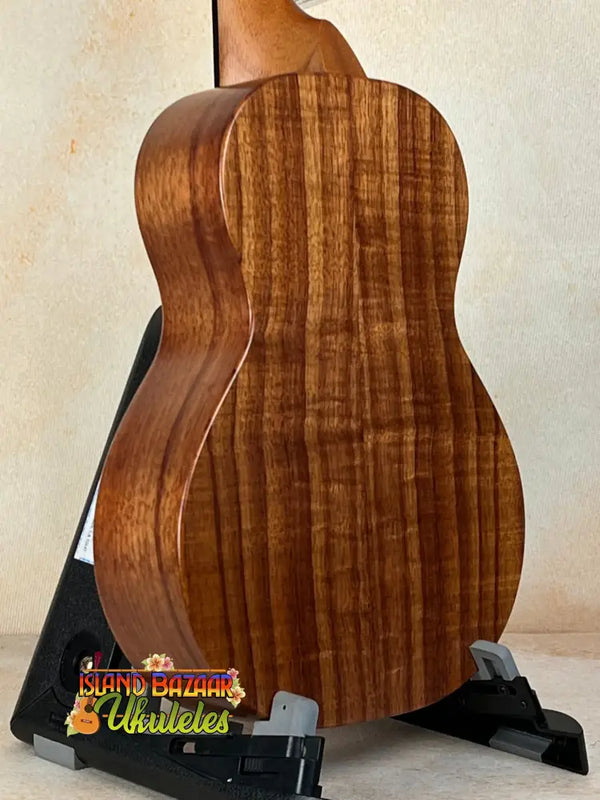 Acoustic guitar with striped Koa wood back, KoAloha Royal Pikake Concert KCM-00RP