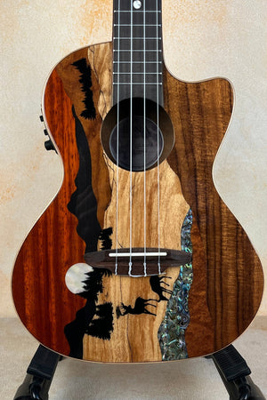 Luna Vista Deer Tenor Electric Ukulele - Artful Design & Amplified Sound - Island Bazaar Ukes