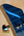 Electric guitar headstock in metallic blue for Mann Electric Tenor Ukulele solid body