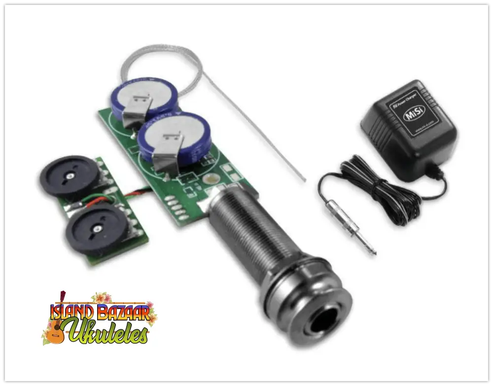 Electronic circuit board components for MiSi Acoustic Trio AIR Ukulele Pickup System