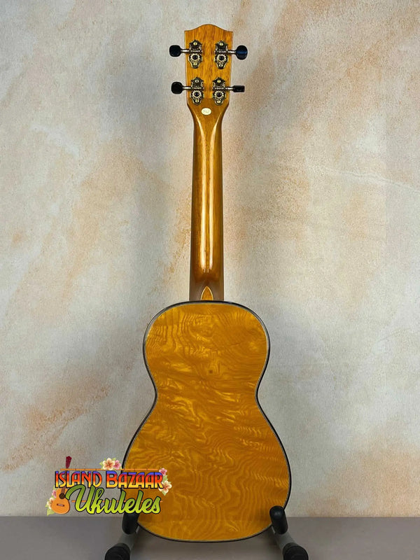 Golden Ohana CK-150SMP Spalted Mango Concert Ukulele with Abalone Rosette detail