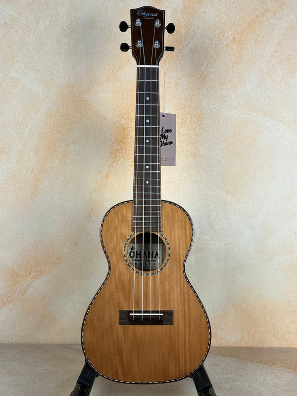 Ohana CK - 50WG Concert Ukulele - Solid Cedar & Willow, Unique & Vibrant - Island Bazaar Ukes