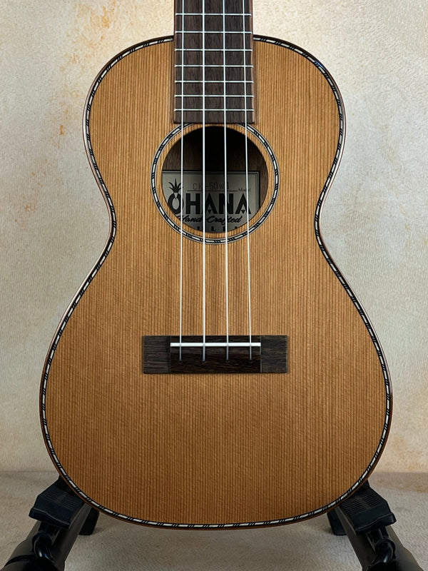 Ohana CK - 50WG Concert Ukulele - Solid Cedar & Willow, Unique & Vibrant - Island Bazaar Ukes