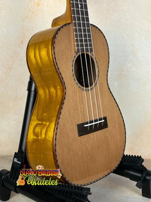 Ohana CK-50WG Concert Ukulele featuring natural wood top and golden sides, Cedar & Willow