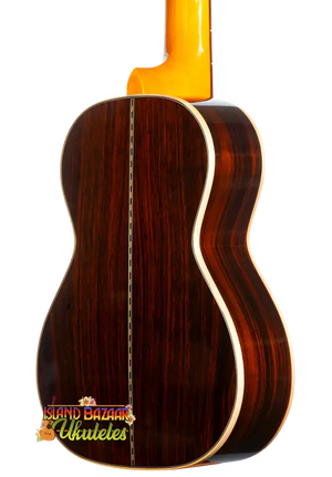 Acoustic guitar back of Ohana Limited Edition 40-Series Tenor Ukulele showcasing premium craftsmanship