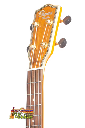 Ukulele headstock and fretboard of Ohana Limited Edition 45-Series Tenor Ukulele