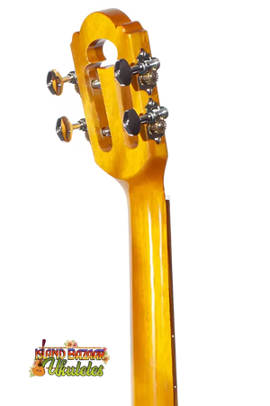 Ukulele headstock and neck of Ohana Limited Edition 575G Series Koa Tenor Ukulele Bundle