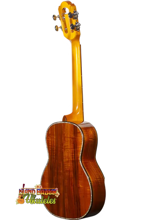 Wooden ukulele with tuning pegs from Ohana Limited Edition 575G Series Koa Bundle
