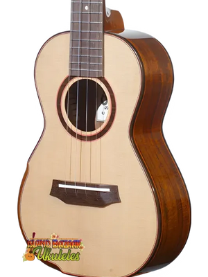 Wooden ukulele with sound hole, Limited Edition Spruce & Acacia Tenor 6 from Ohana