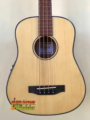 Natural wood Ohana OBU-22 U-Bass Rhythm Line with dark binding and rosewood fretboard