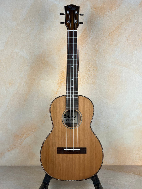 Ohana TK - 50WG Tenor Ukulele - Solid Cedar & Willow, Unique & Vibrant - Island Bazaar Ukes