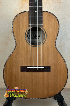 Ohana TK-50WG Tenor Ukulele in Solid Cedar with decorative binding and vibrant design