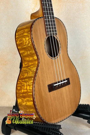 Beautiful Ohana TK-50WG Tenor Ukulele with Solid Cedar top and Curly Maple sides