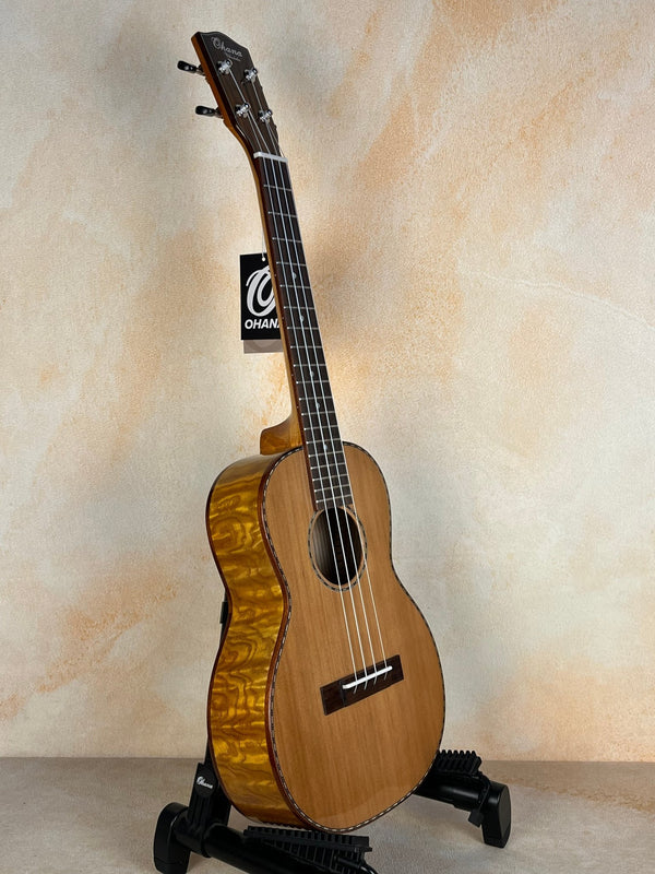 Ohana TK - 50WG Tenor Ukulele - Solid Cedar & Willow, Unique & Vibrant - Island Bazaar Ukes