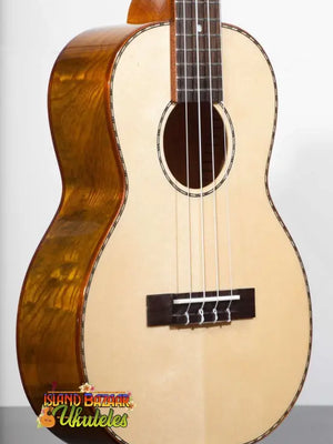 Wooden Ohana TK-70WG Spruce Top Tenor Ukulele with spruce top and decorative binding