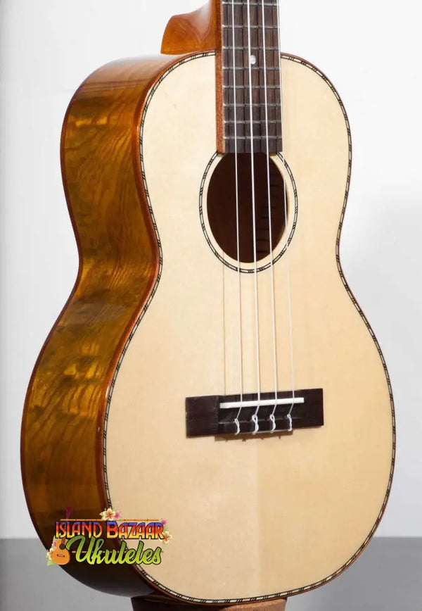 Wooden Ohana TK-70WG Spruce Top Tenor Ukulele with spruce top and decorative binding