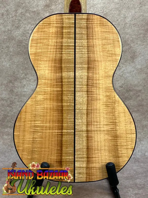 PCH Custom Tenor Ukulele Wickered in Oregon Myrtle with golden-brown wood