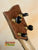 Ukulele headstock with tuning pegs on Phil Henderson PCH The Ladder Tenor Ukulele solid Myrtle