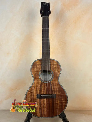 Beautiful Koa Wood Tenor Ukulele in Phil Henderson Ukuleles Chocolate Thunder Solid design