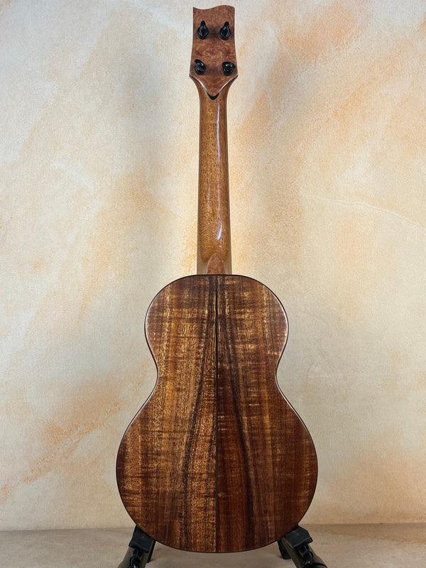 Phil Henderson Ukuleles: “Chocolate Thunder” Solid Koa Tenor w/Abalone - Island Bazaar Ukes