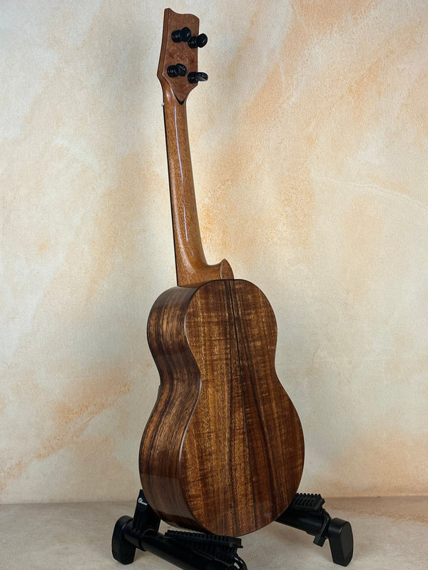 Phil Henderson Ukuleles: “Chocolate Thunder” Solid Koa Tenor w/Abalone - Island Bazaar Ukes